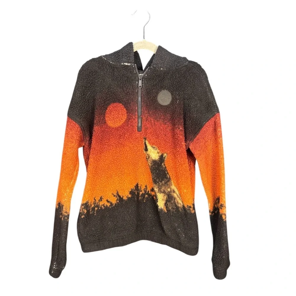 Abercrombie Kids 1/4 Zip Howl At‎ The Moon Sherpa Size 9/10 Unisex